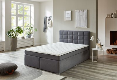 Bild von Boxspringbett ca. 140 x 107 x 210 cm Sun Garden grau