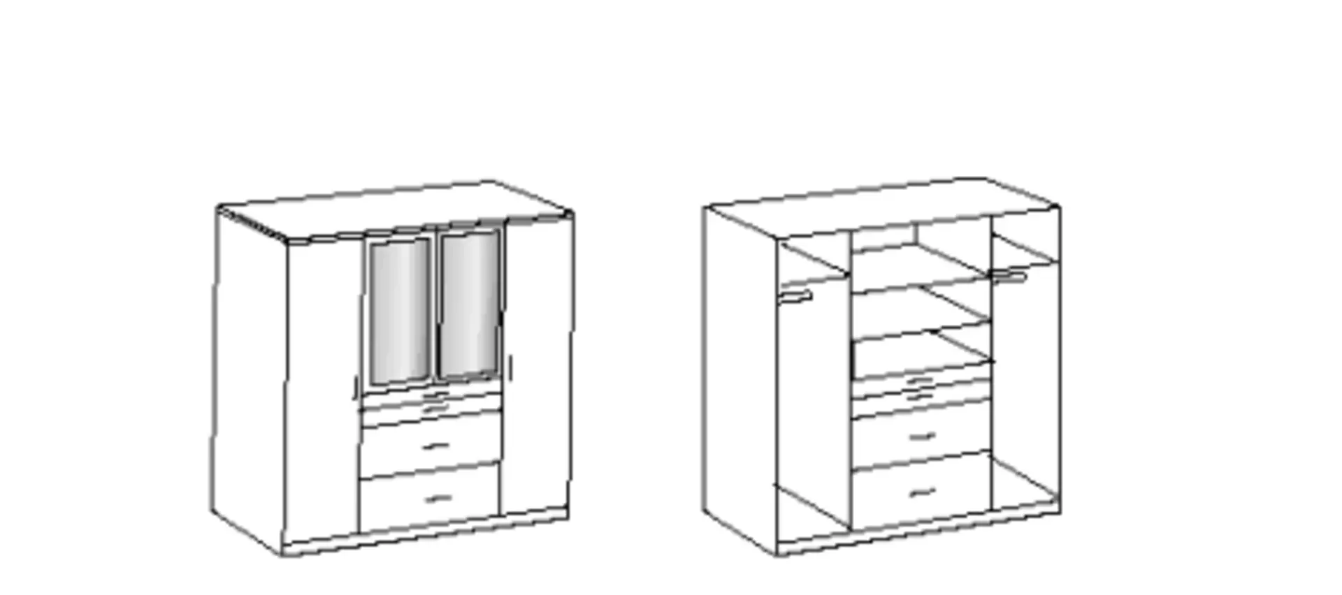 Drehtürenschrank AACHEN Wimex Wohnbedarf Holzwerkstoff 58 x 198 x 180 cm