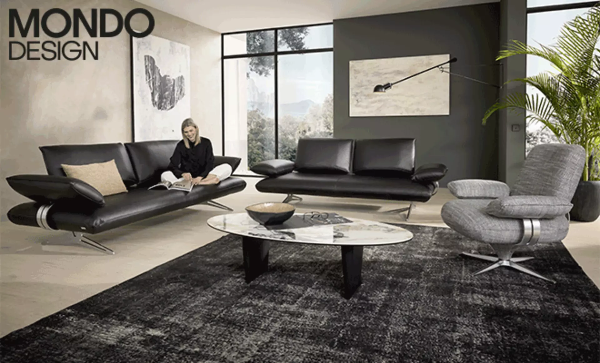 Mondo Design Teaserbild mit schwarzen Sofas