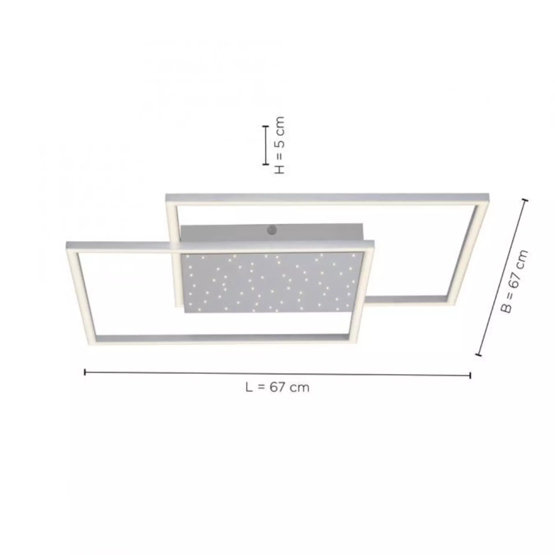 Deckenleuchte YUKI Paul Neuhaus Metall 66 x 5 x 66 cm