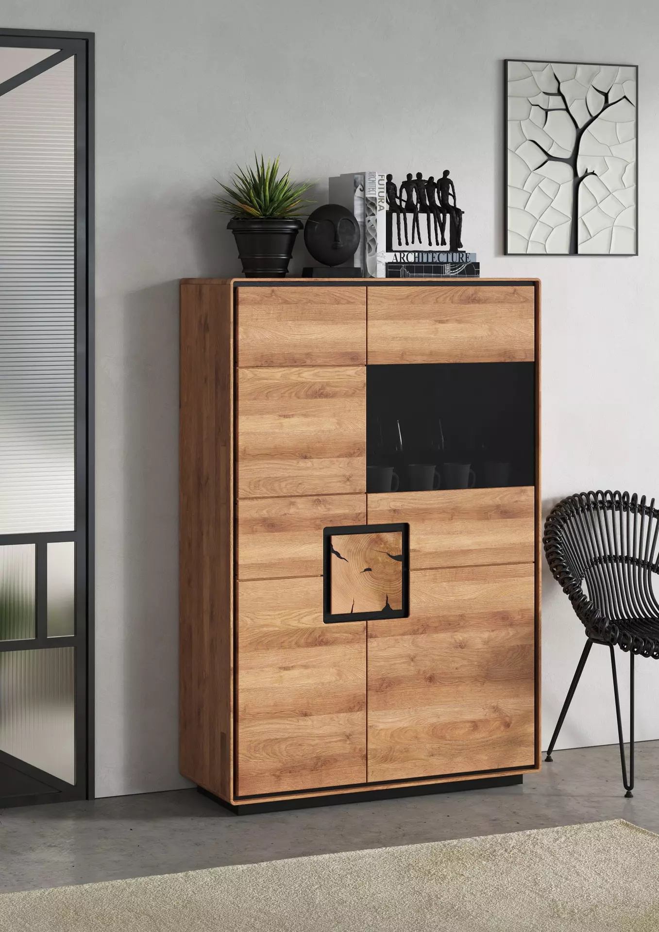 Highboard WZ-0625 GK Möbel Holz 40 x 152 x 100 cm