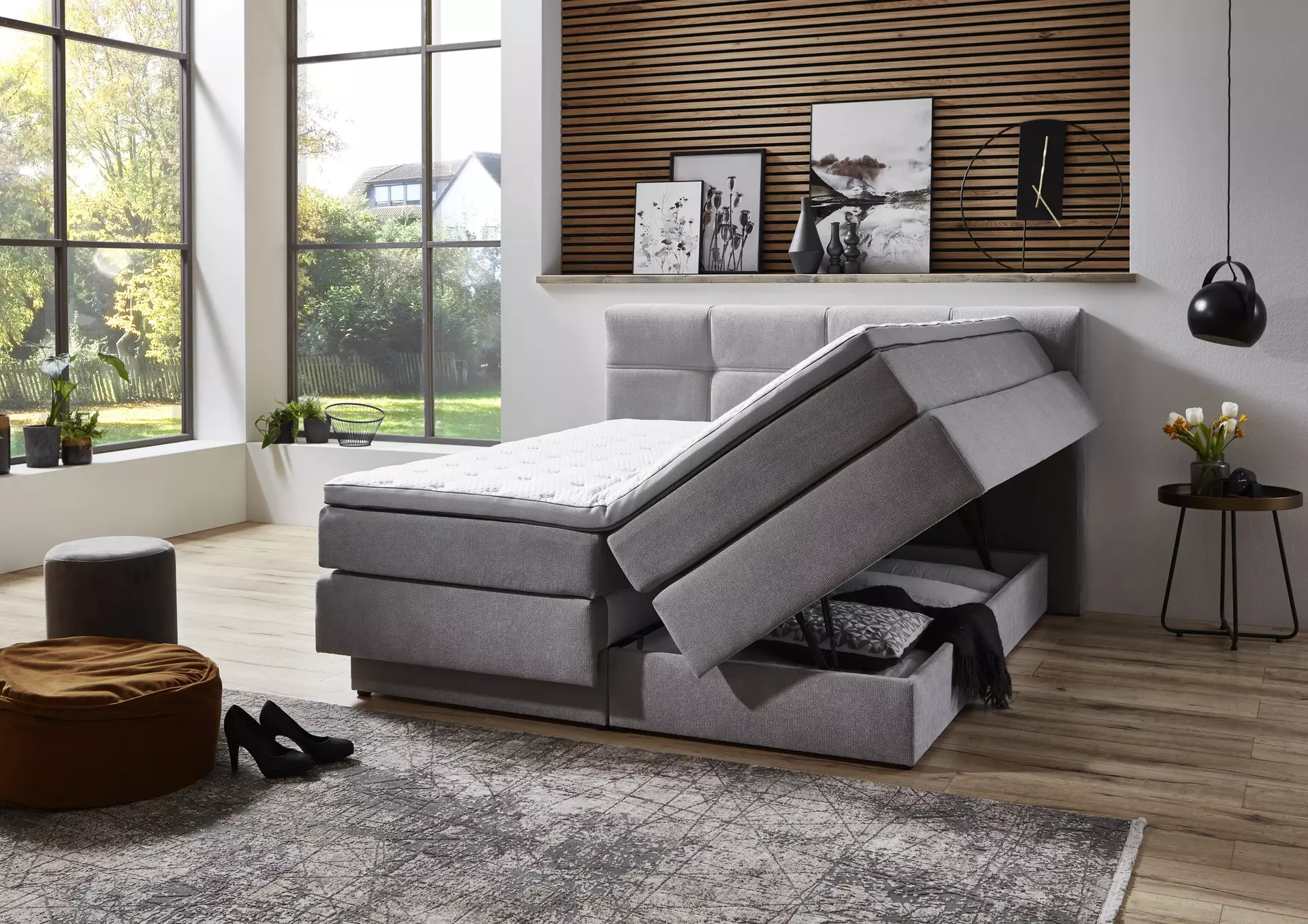 Boxspringbett PORTAGE BX2110 Dreamoro Textil 188 x 112 x 217 cm