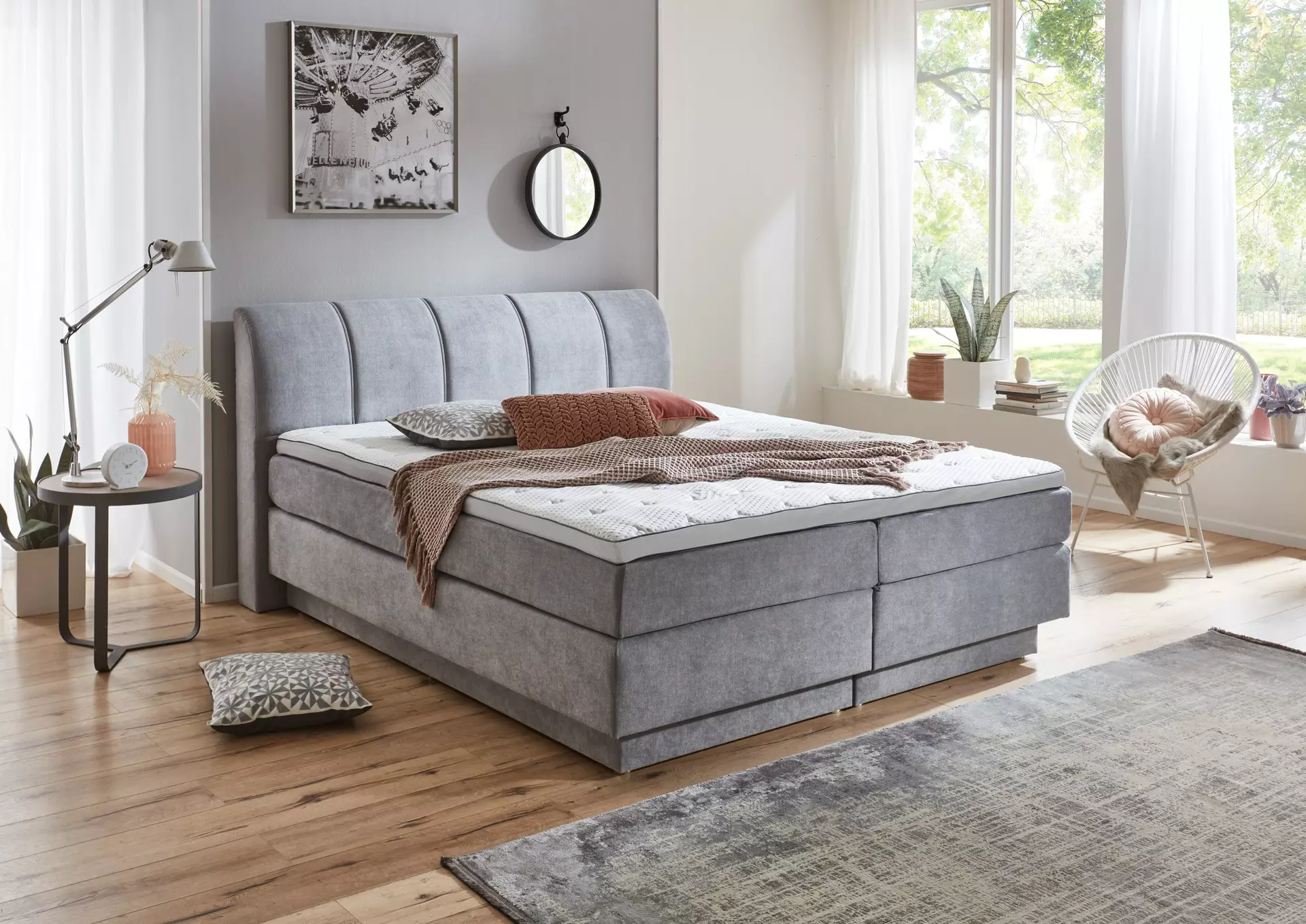 Boxspringbett BX2240 BXSet 180X200 MT L 50442-710 Sun Garden Textil 188 x 108 x 218 cm