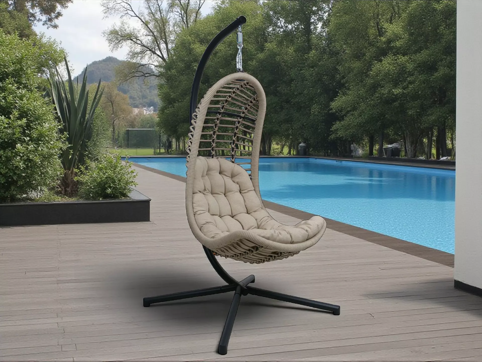 Hängesessel BARDOLINO Outdoor Textil 95 x 196 x 95 cm