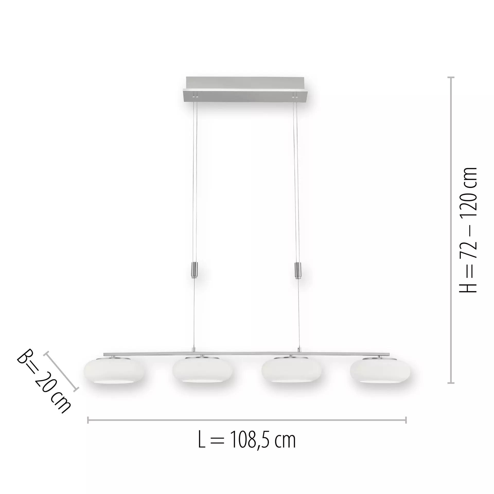 Pendelleuchte Q-ETIENNE Paul Neuhaus Metall 108 x 200 x 20 cm