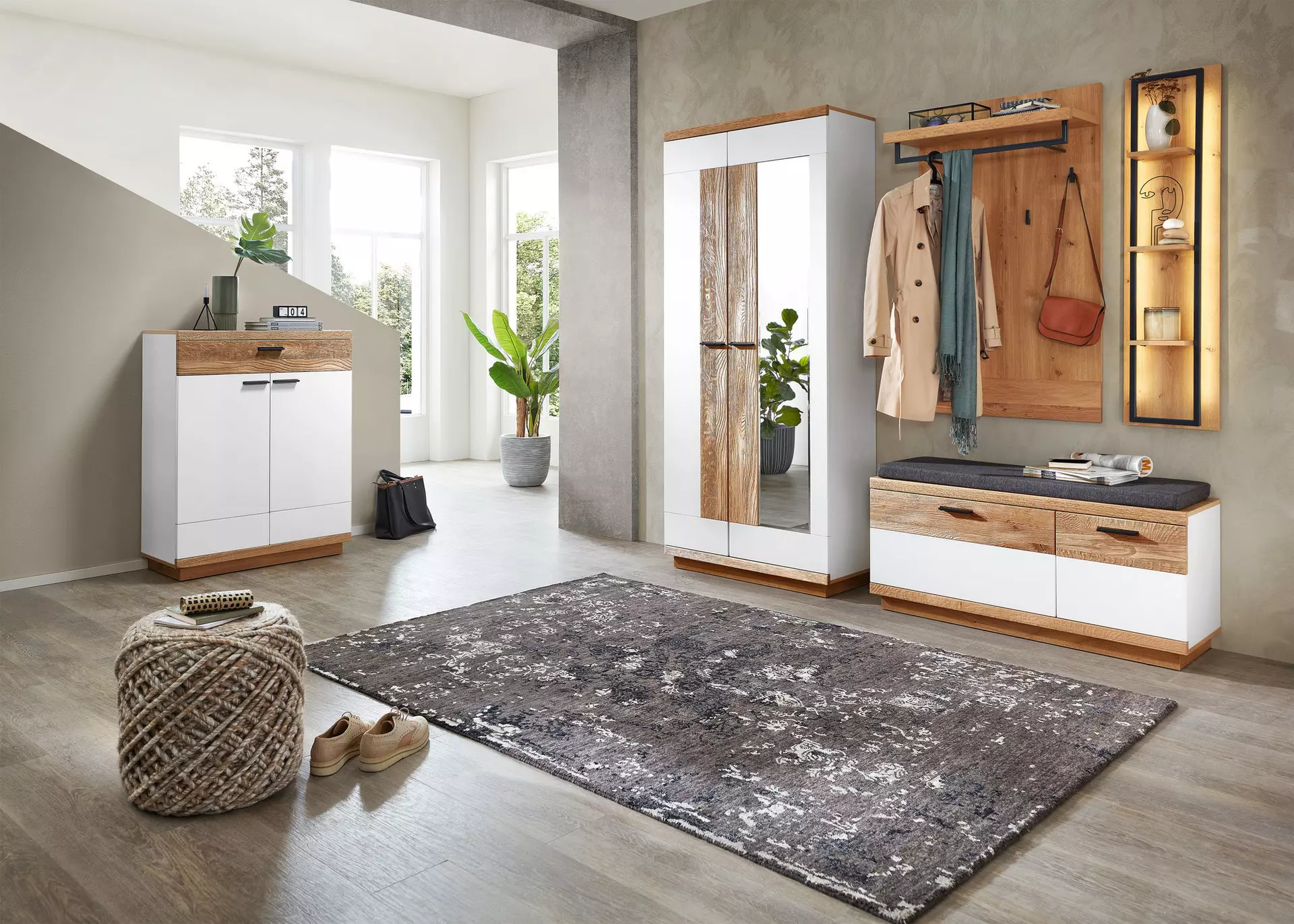 Garderobenkombination LISANA MONDO Holzwerkstoff 210 x 197 x 38 cm