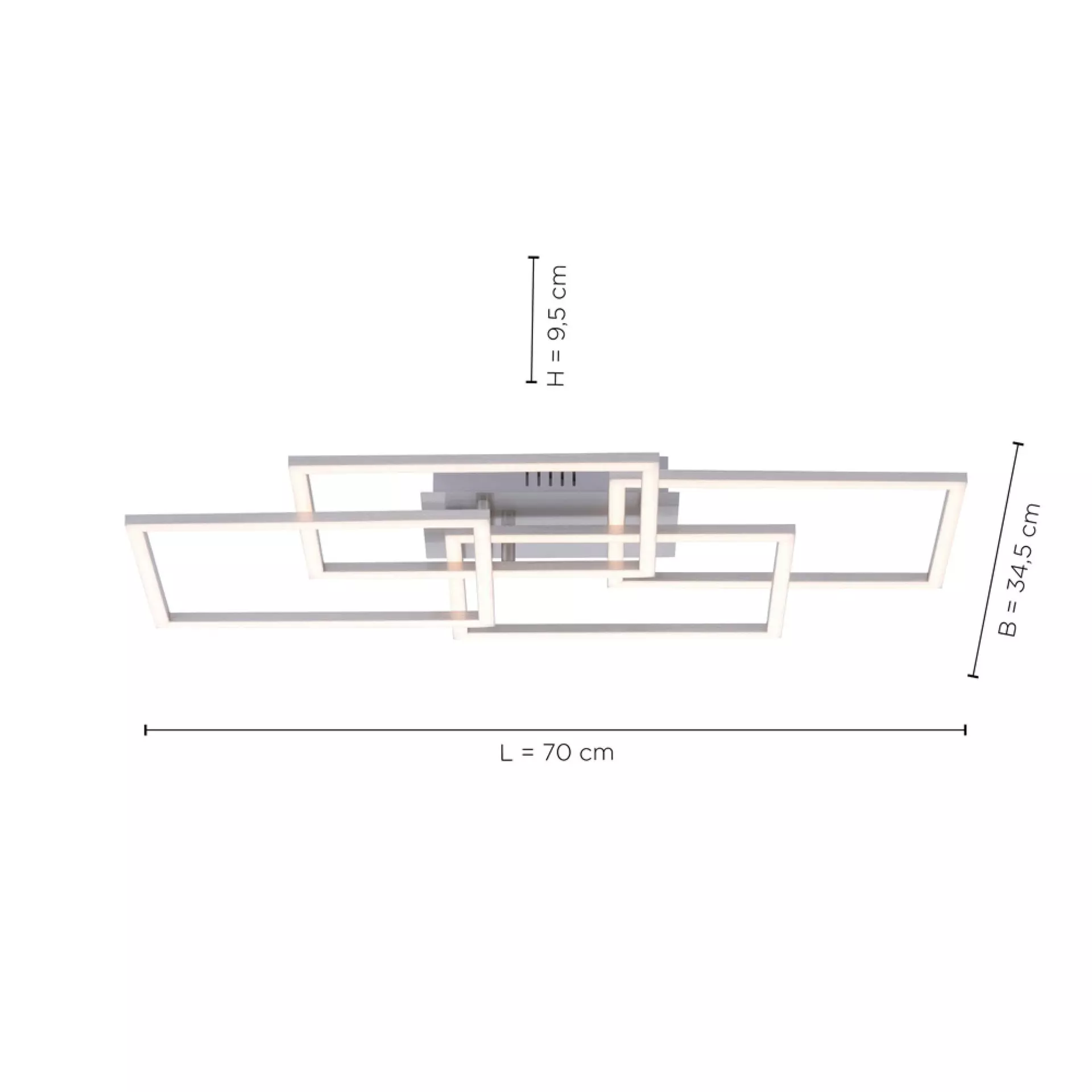 Deckenleuchte IVEN JUST LIGHT Metall 34 x 9 x 70 cm