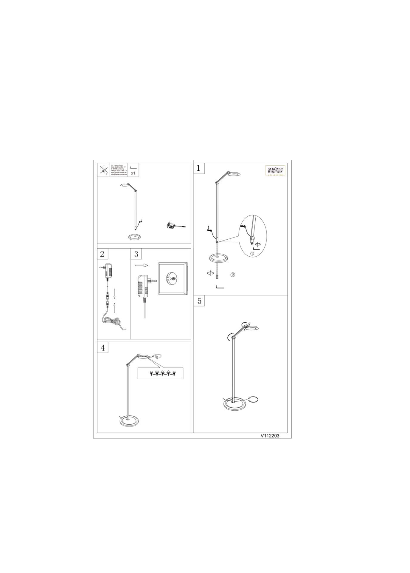 Stehleuchte Office SCHÖNER WOHNEN-Kollektion Metall 23 x 128 x 