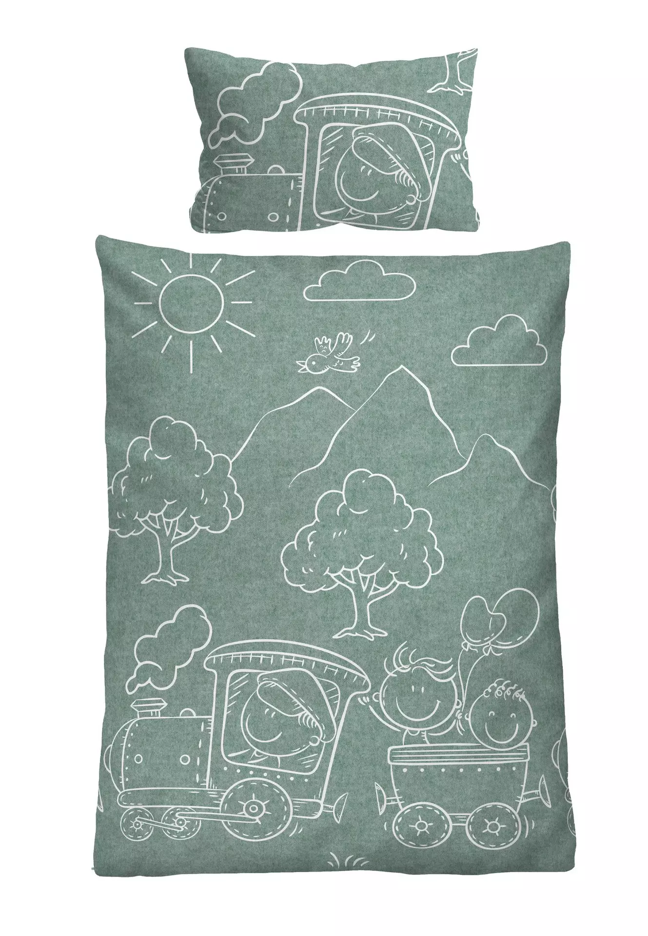 Babybettwäsche Melange Junior Biberna Textil 100 x 135 cm