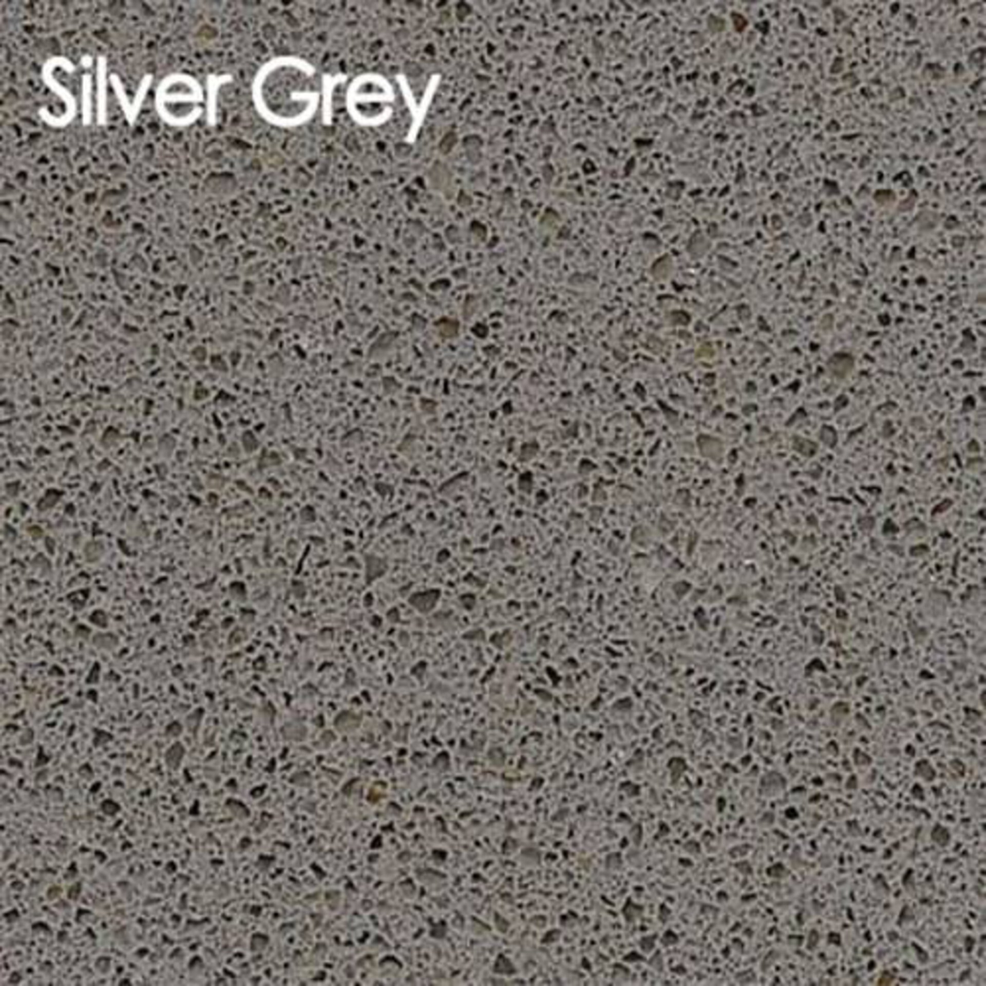 Arbeitsplatte aus Kunststein in der Ausführung Silver Grey.