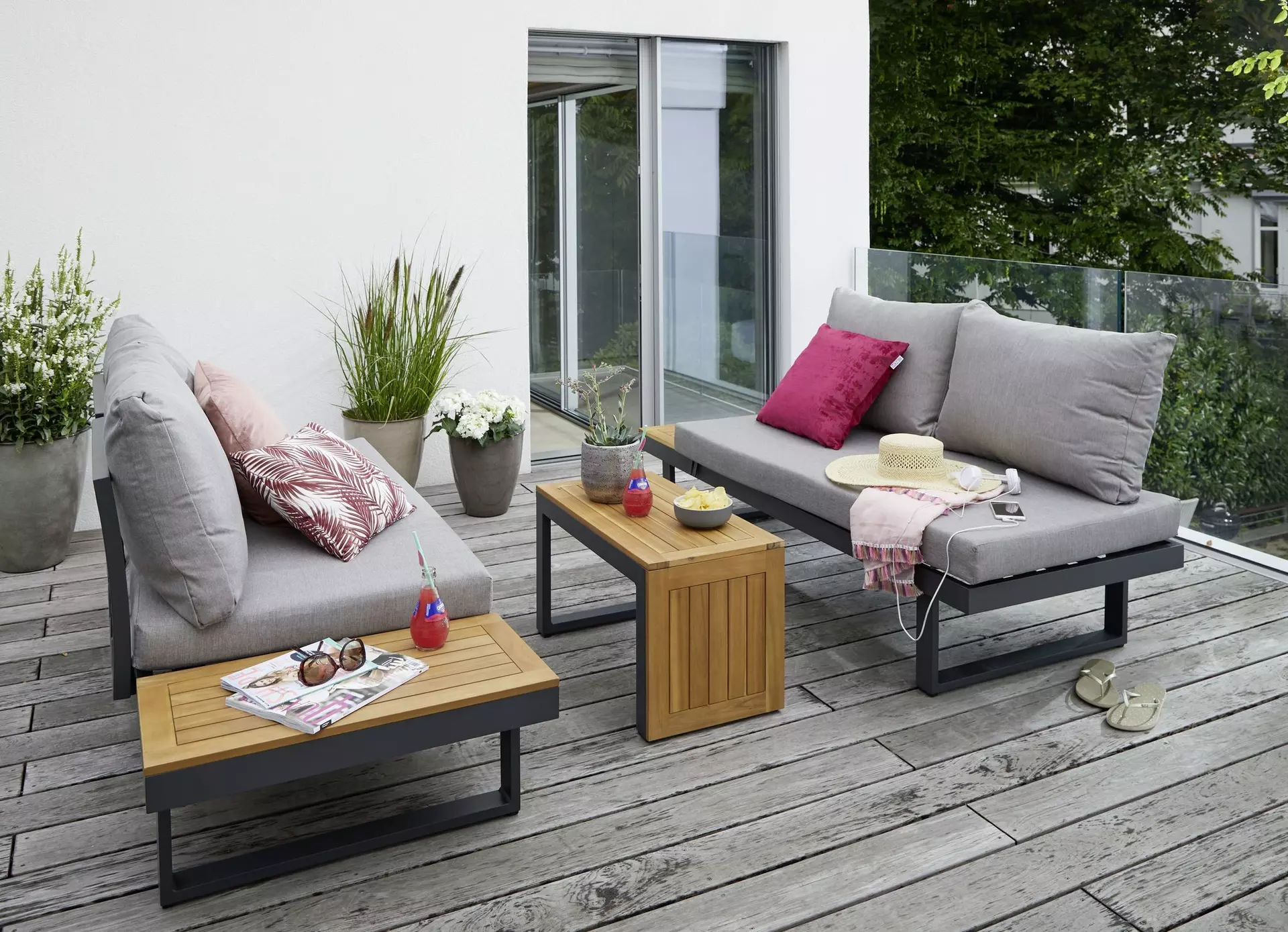 Loungesofa ARIDE Outdoor Textil 78 x 70 x 175 cm