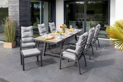 5. Bild von Gartenstuhl Textil grau ca. 59 x 109 x 66 cm