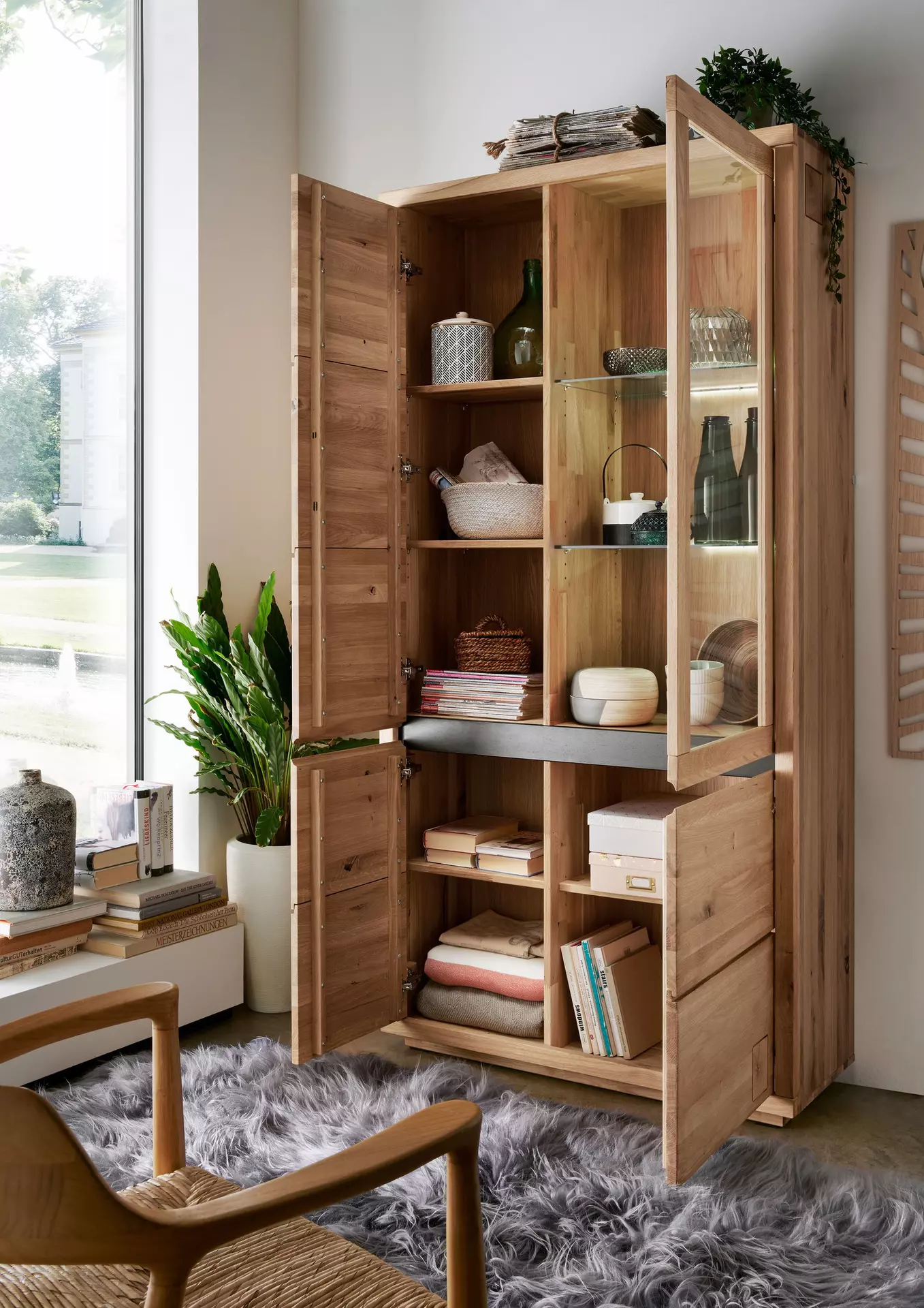 Vitrine WZ-0159 GK Möbel Holz 40 x 205 x 103 cm