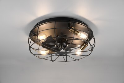 5. Bild von Deckenventilator Reality Leuchten Metall schwarz