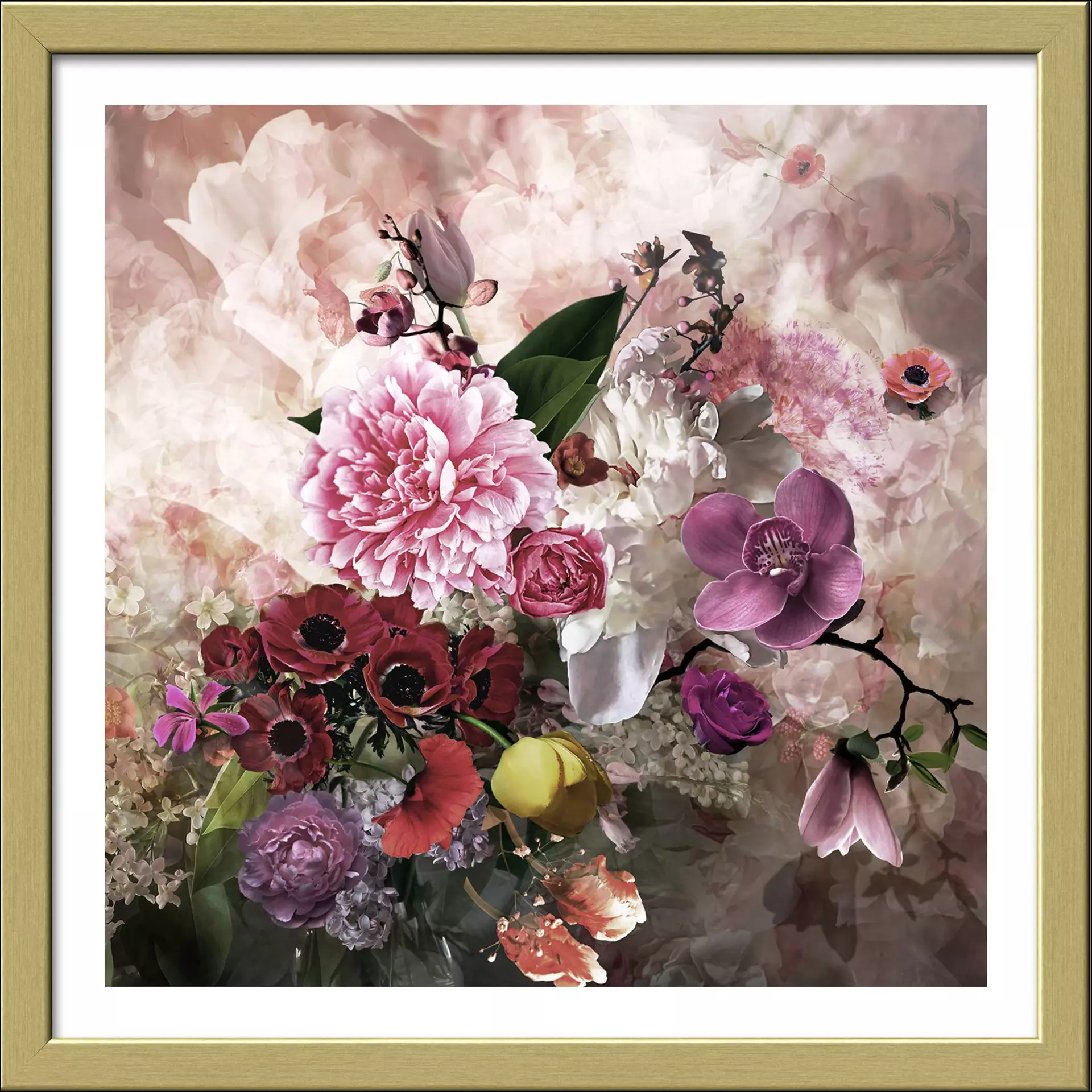 Bild Baroque Flowermix II Pro-Art Papier 32 x 32 x 2 cm