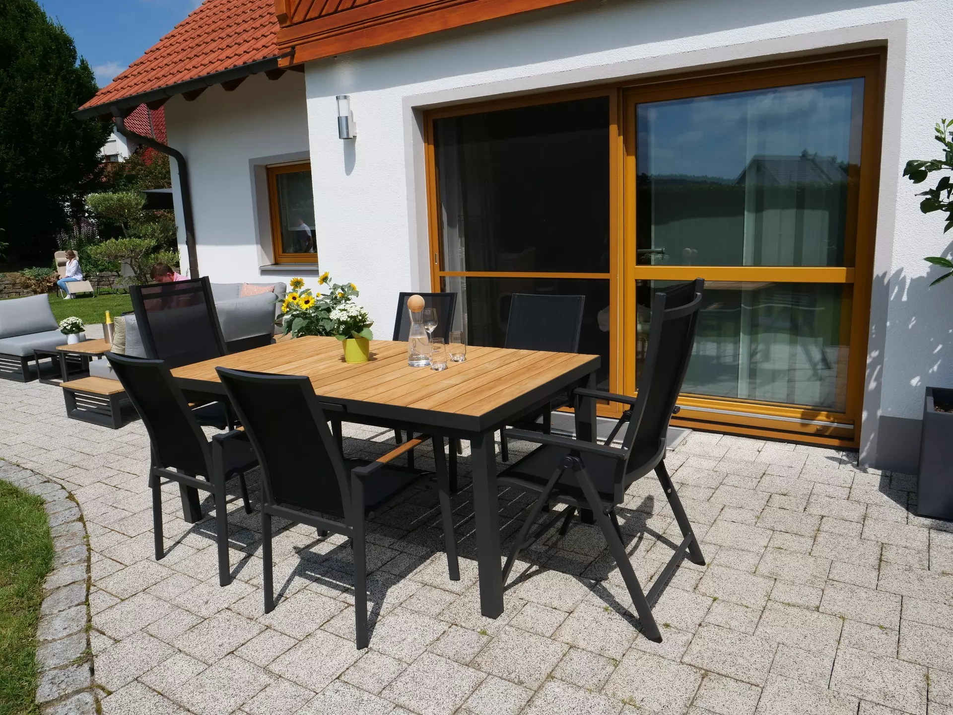 Gartentisch Ausziehtisch Cortina Outdoor Holz 100 x 76 x 180 cm