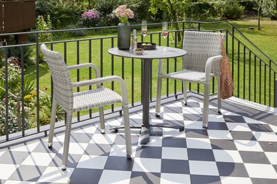 5. Bild von Gartentisch Holzwerkstoff grau ca. 70 x 70 x 70 cm