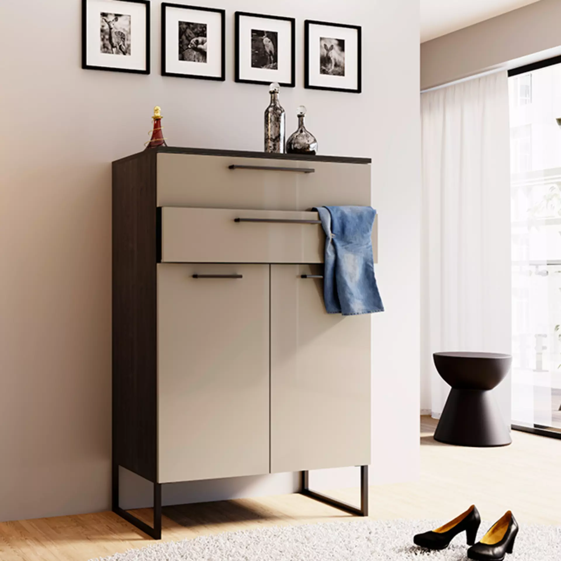 Die Wittenbreder Palma Kollektion bietet nicht nur stylische Garderoben, sondern Auch Sideboards und Hightboards für Ihren Wohonbereich