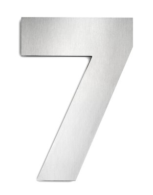 Bild von Hausnummer Metall silber