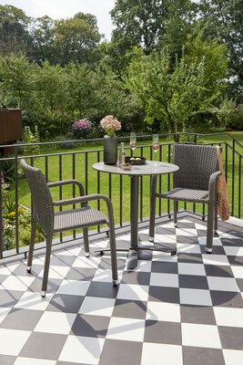 2. Bild von Gartentisch Holzwerkstoff grau ca. 70 x 70 x 70 cm
