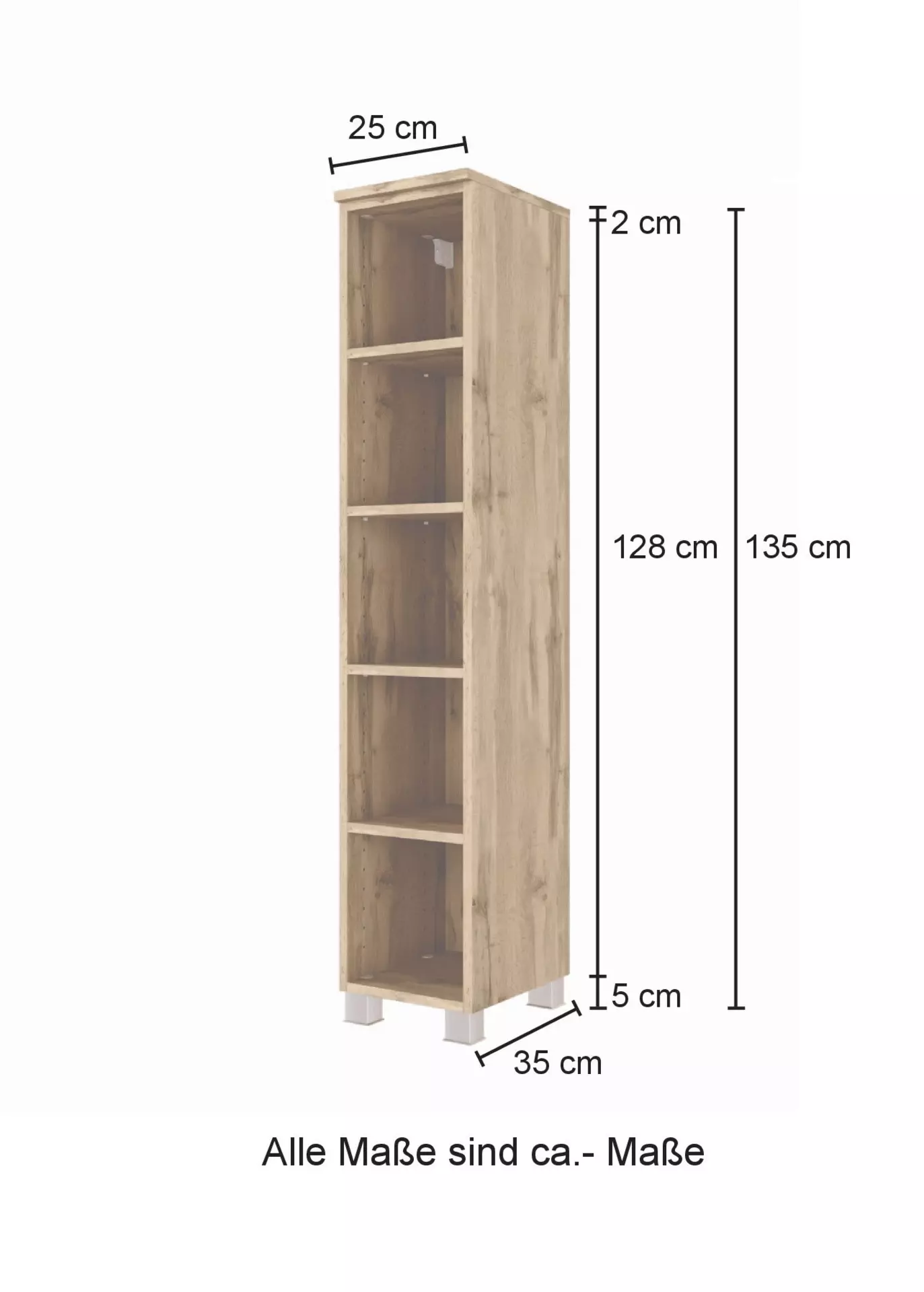 Midischrank Kaprun Coco Badwelten Holzwerkstoff 35 x 130 x 30 cm