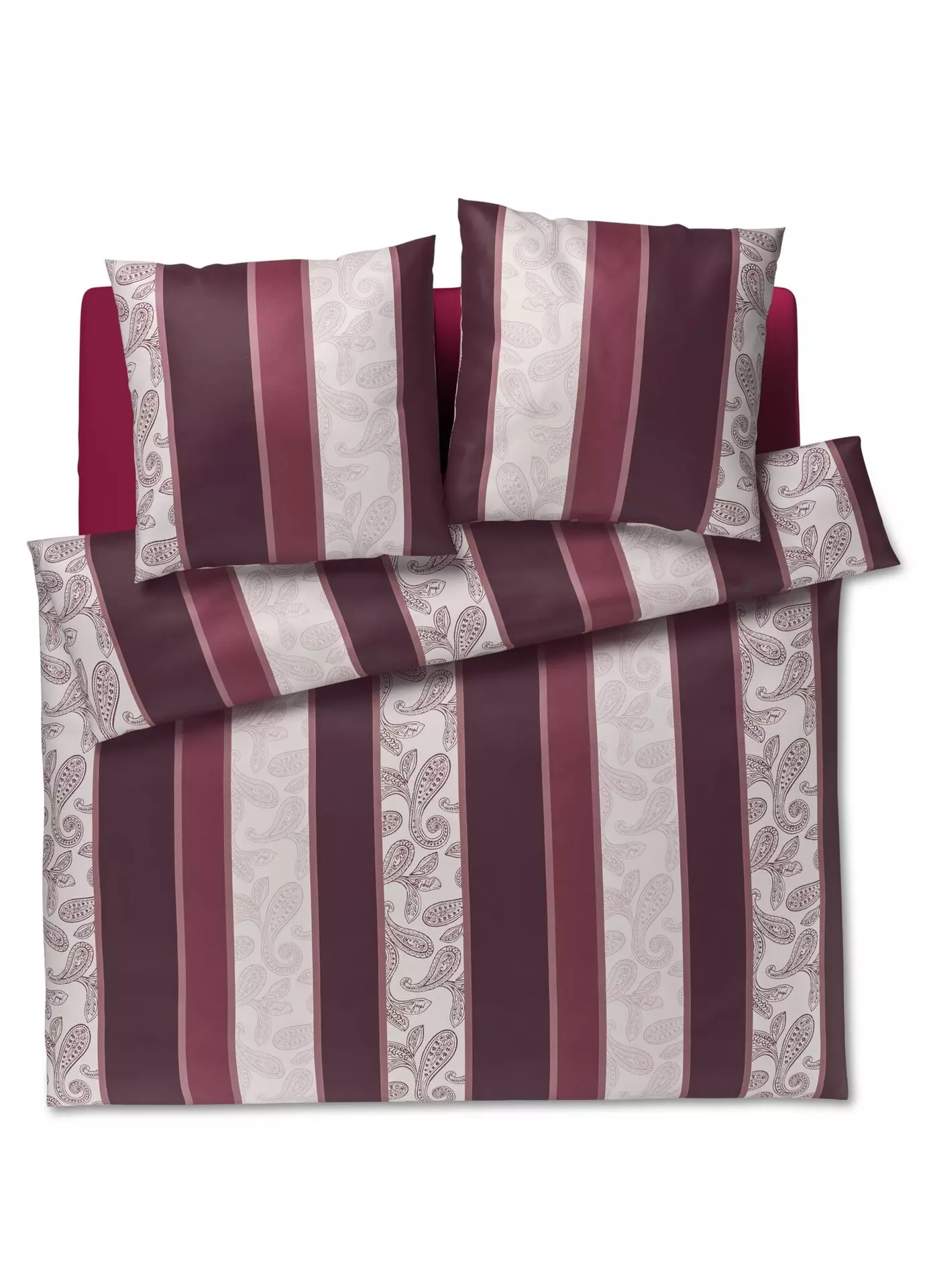 Satin-Bettwäsche Paisley Stripes JOOP Textil 135 x 200 cm