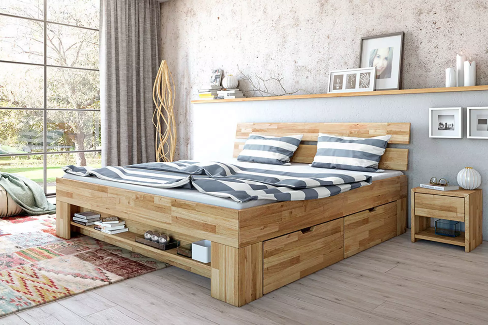 Bett SARAH SA-180 Elfo-Möbel Holz 185 x 88 x 215 cm