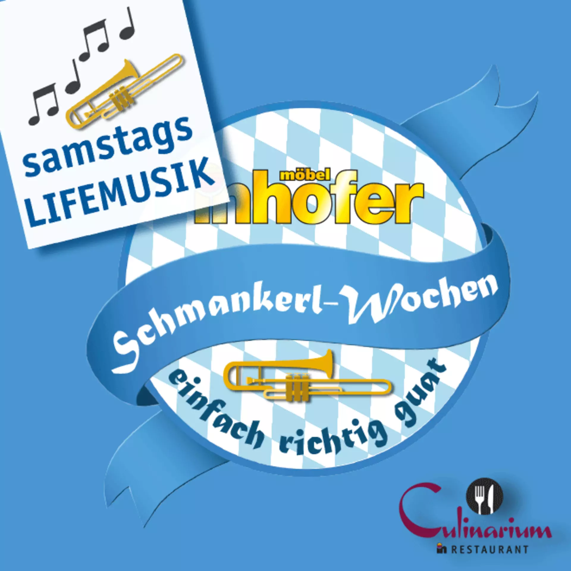 Jeden Samstag Live-Musik während der Schmankerl-Wochen bei Möbel Inhofer