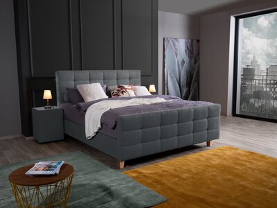 Bild von Boxspringbett ca. 181 x 121 x 223 cm ADA trendline grau