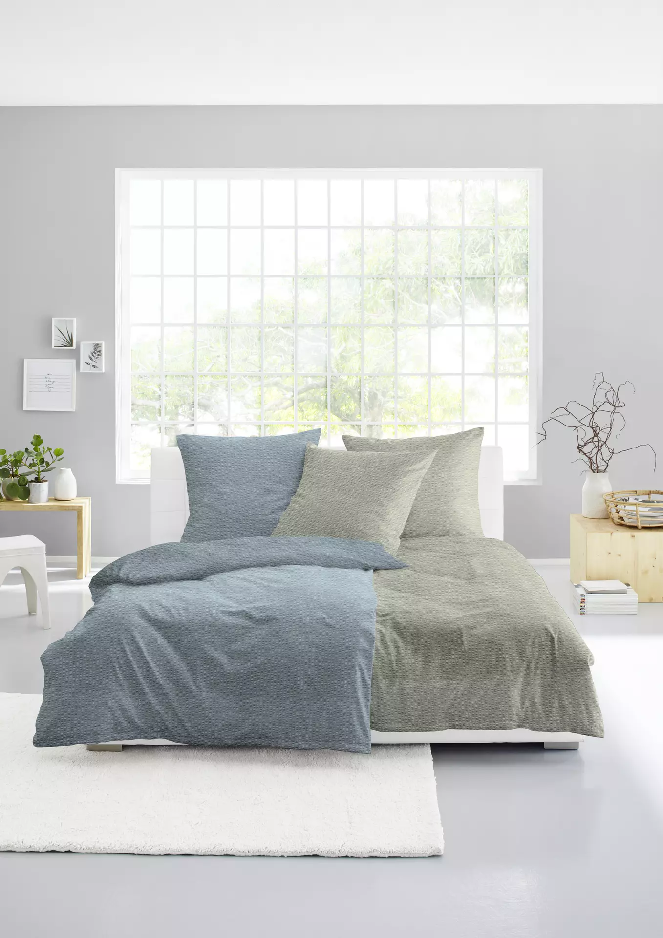 Seersucker-Bettwäsche Selima MONDO Textil 135 x 200 cm