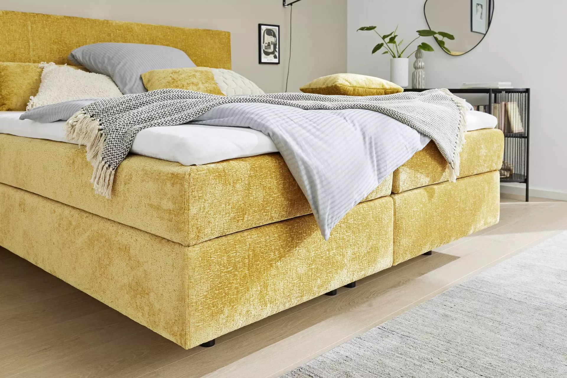 Boxspringbett DELUX EDITION MONDO Textil 180 x 125 x 215 cm