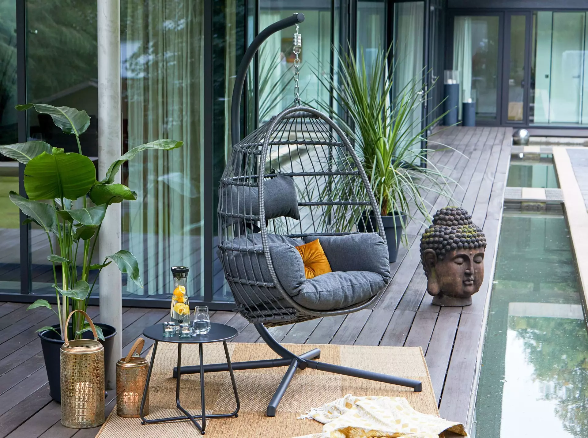 Hängesessel DUNCAN Outdoor Metall 93 x 198 x 93 cm