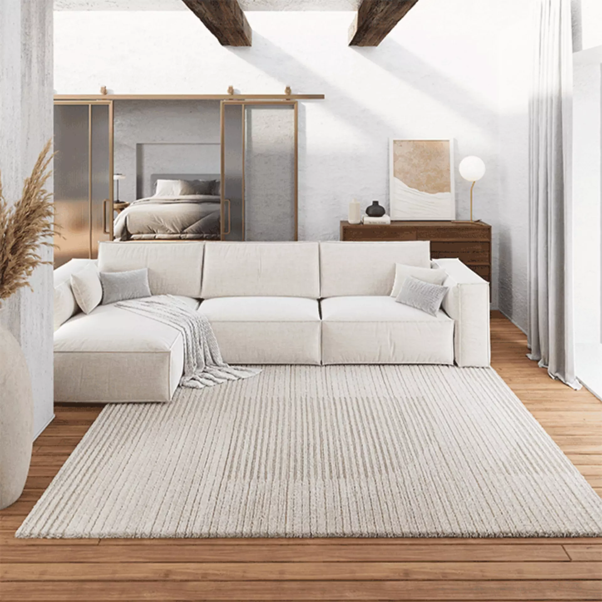 Weißer Weconhome Teppich in Wohnzimmer