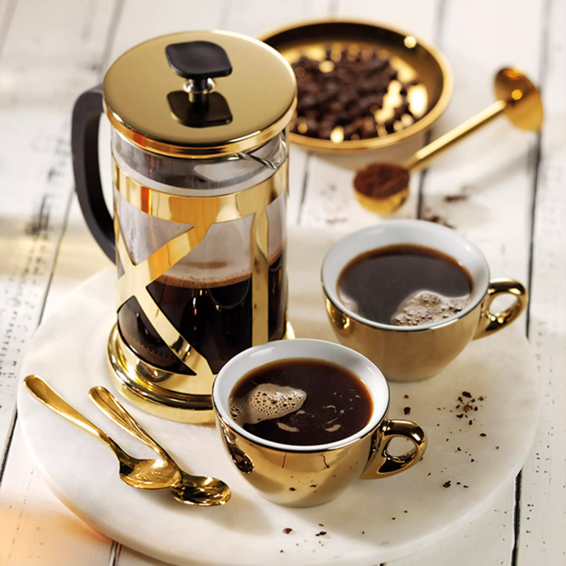 goldenes Kaffee-Geschirr von Cilio