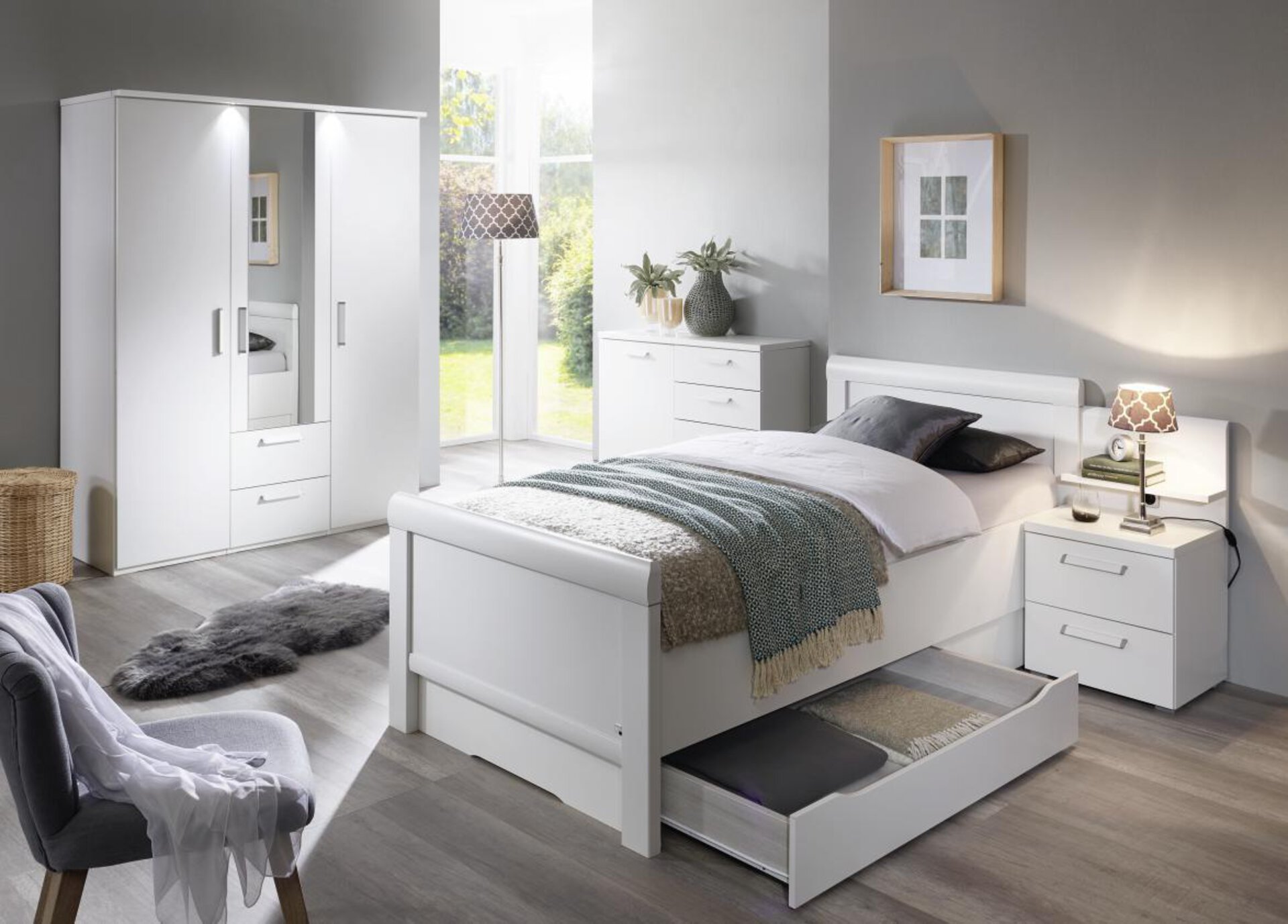 Schlafzimmer Evelyn Evelyn rauch ORANGE Holzwerkstoff weiß ca