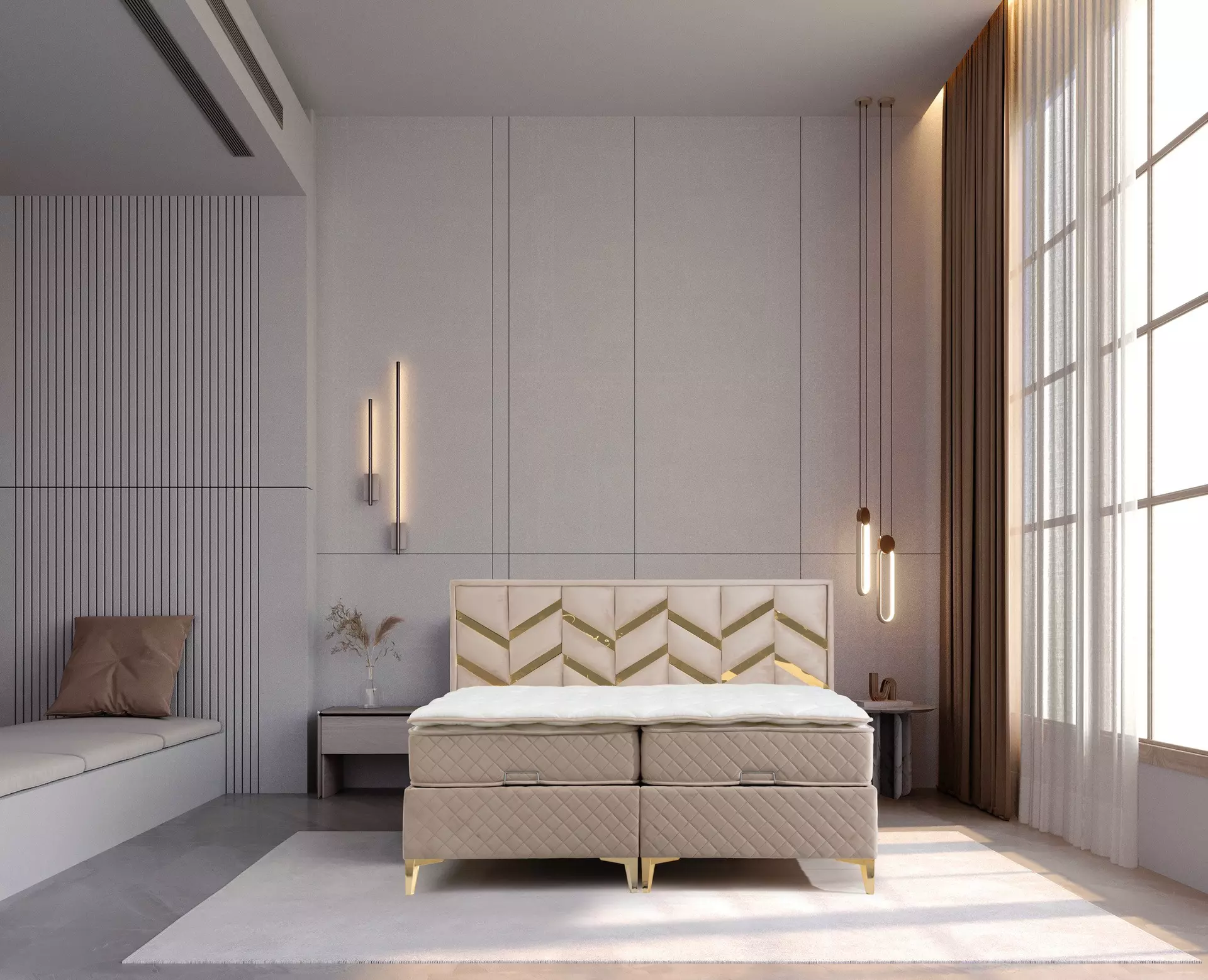 Boxspringbett ANTALYA Dreamoro Kunststoff 183 x 105 x 204 cm