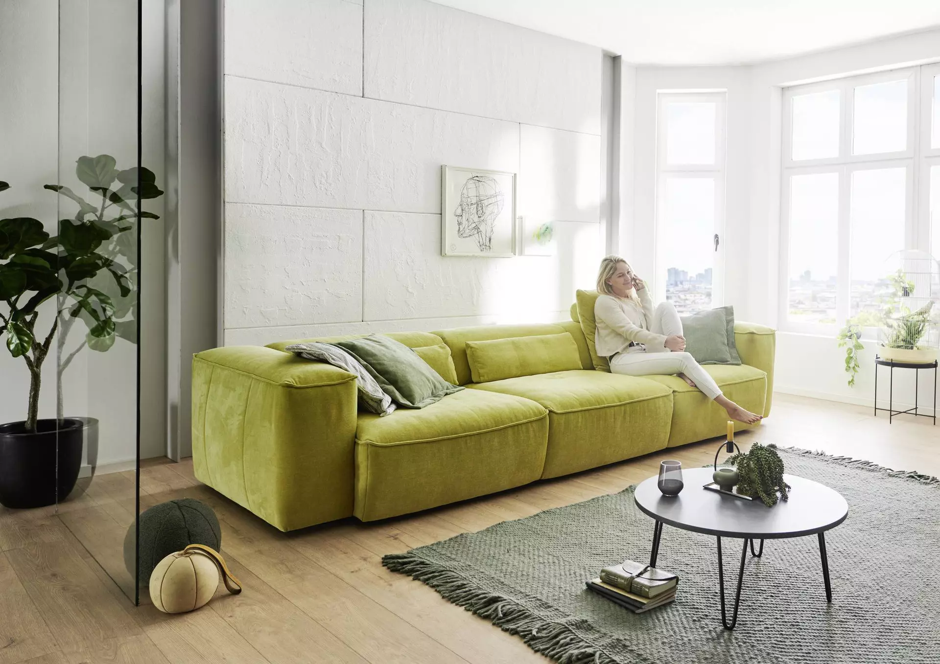 Bigsofa MP-IN24027 Systempolster Textil 122 x 70 x 331 cm
