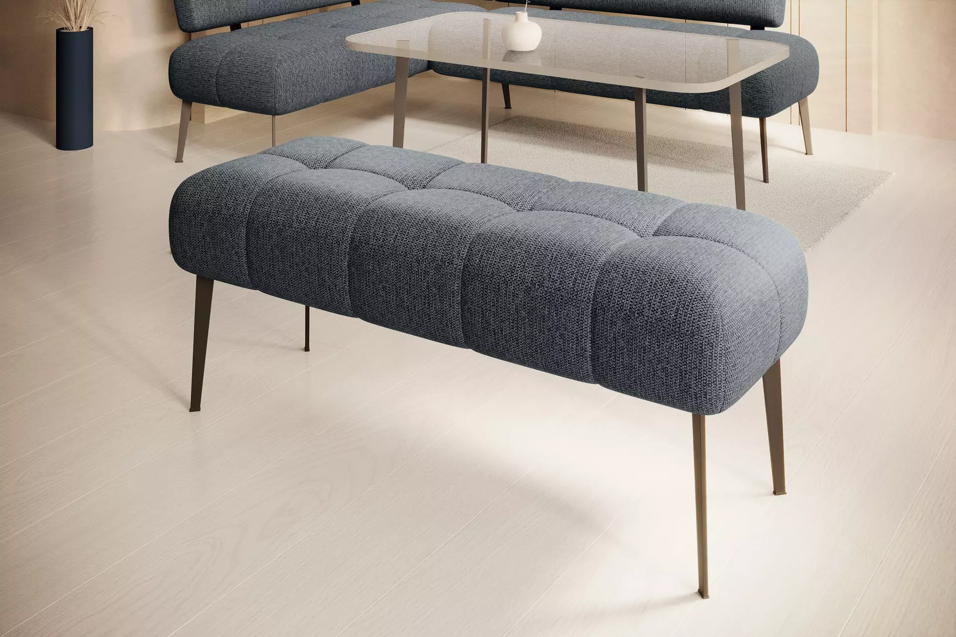 Hockerbank MILO MONDO Textil 65 x 90 x 162 cm