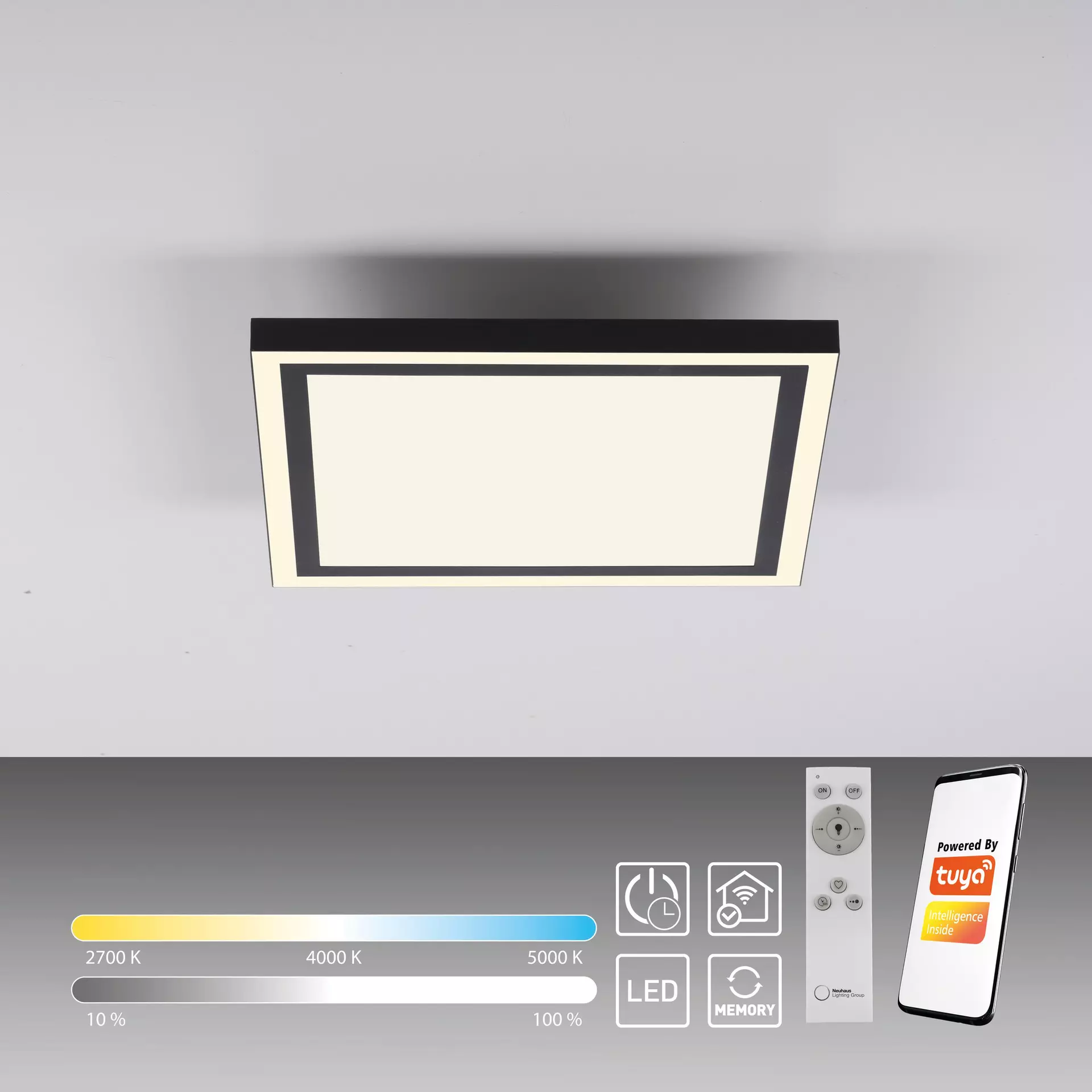 Deckenleuchte EDGING-SMART JUST LIGHT Metall 30 x 6 x 30 cm