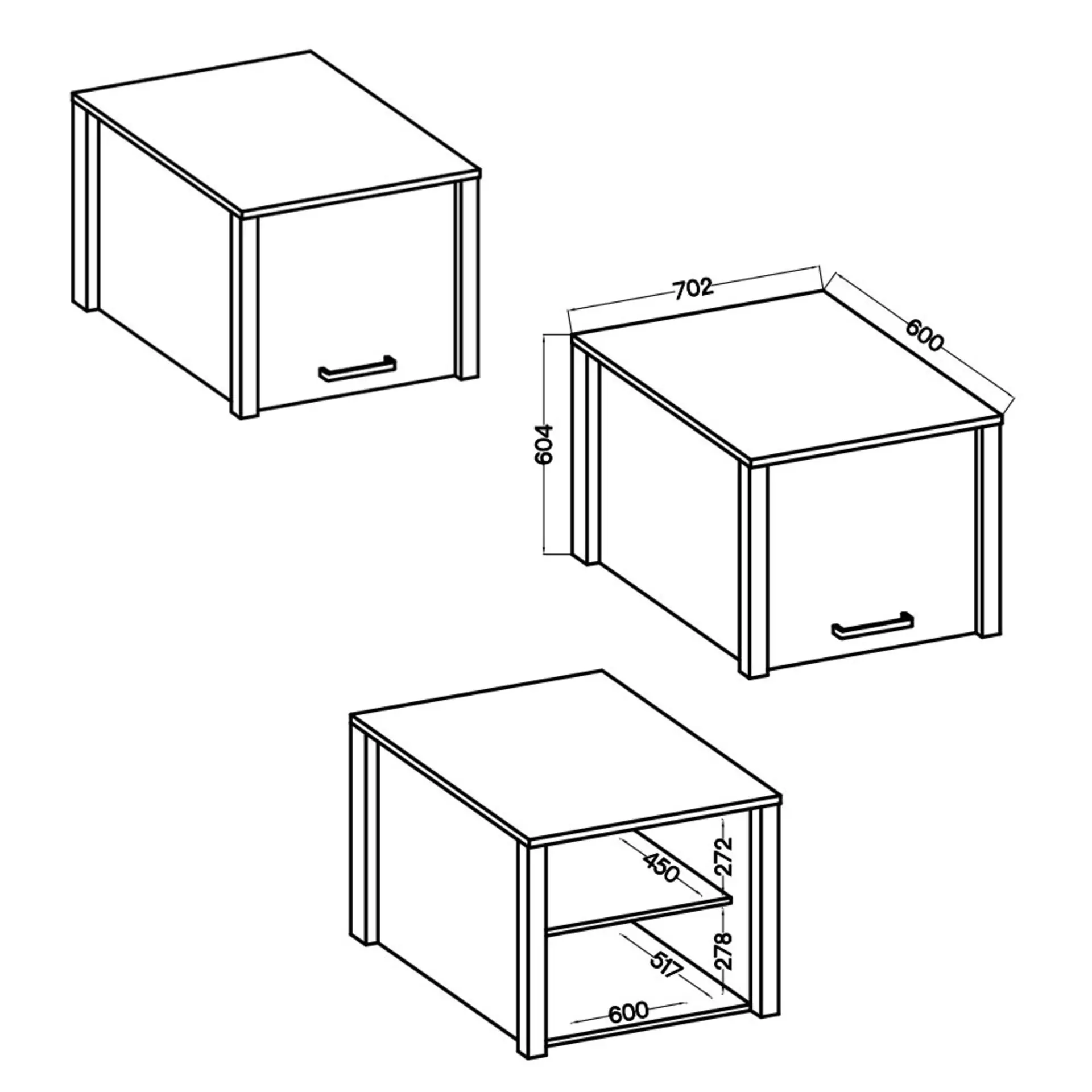 Hängeschrank Veneto Inter Link Holzwerkstoff 60 x 60 x 70 cm