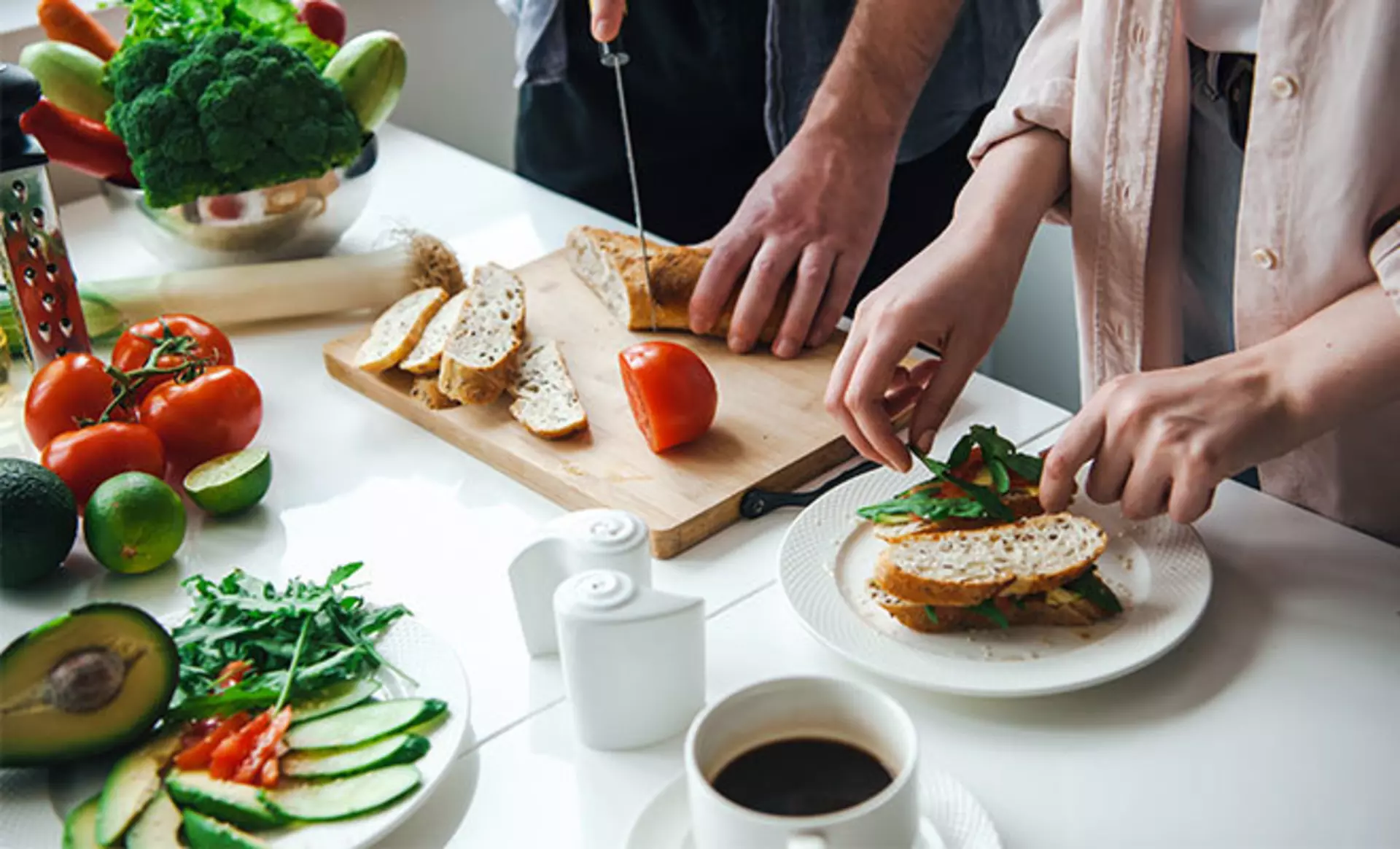 Zubereitung eines Sandwiches