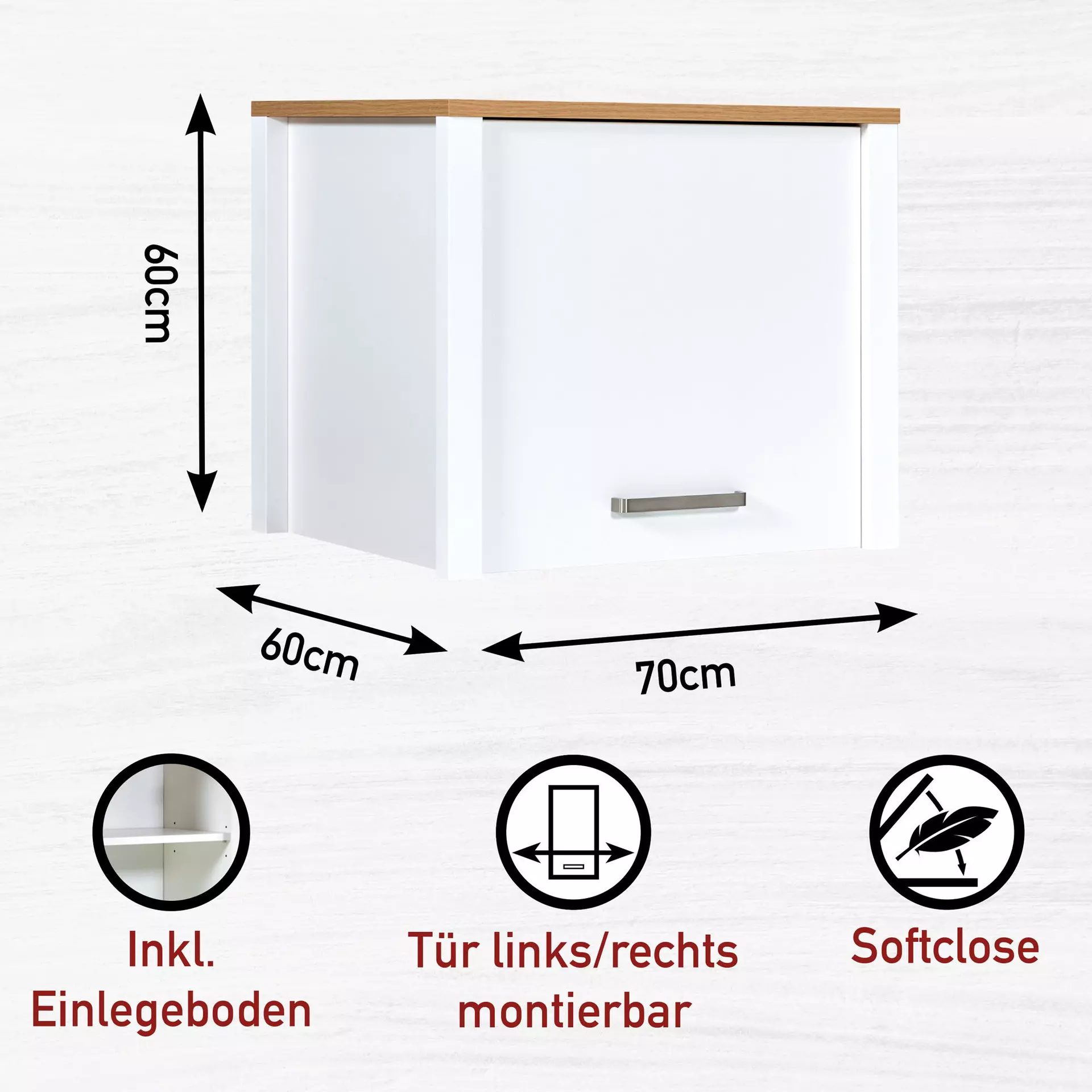 Hängeschrank Sicilia Inter Link Holzwerkstoff 60 x 60 x 70 cm