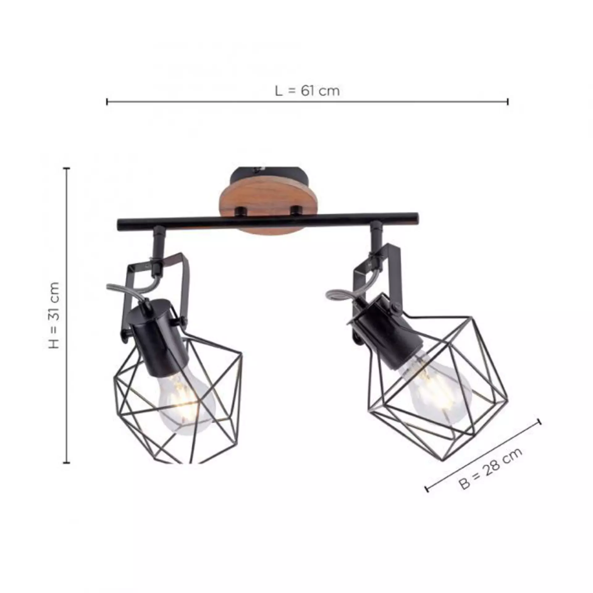 Deckenleuchte JARO JUST LIGHT Metall 61 x 24 x 14 cm