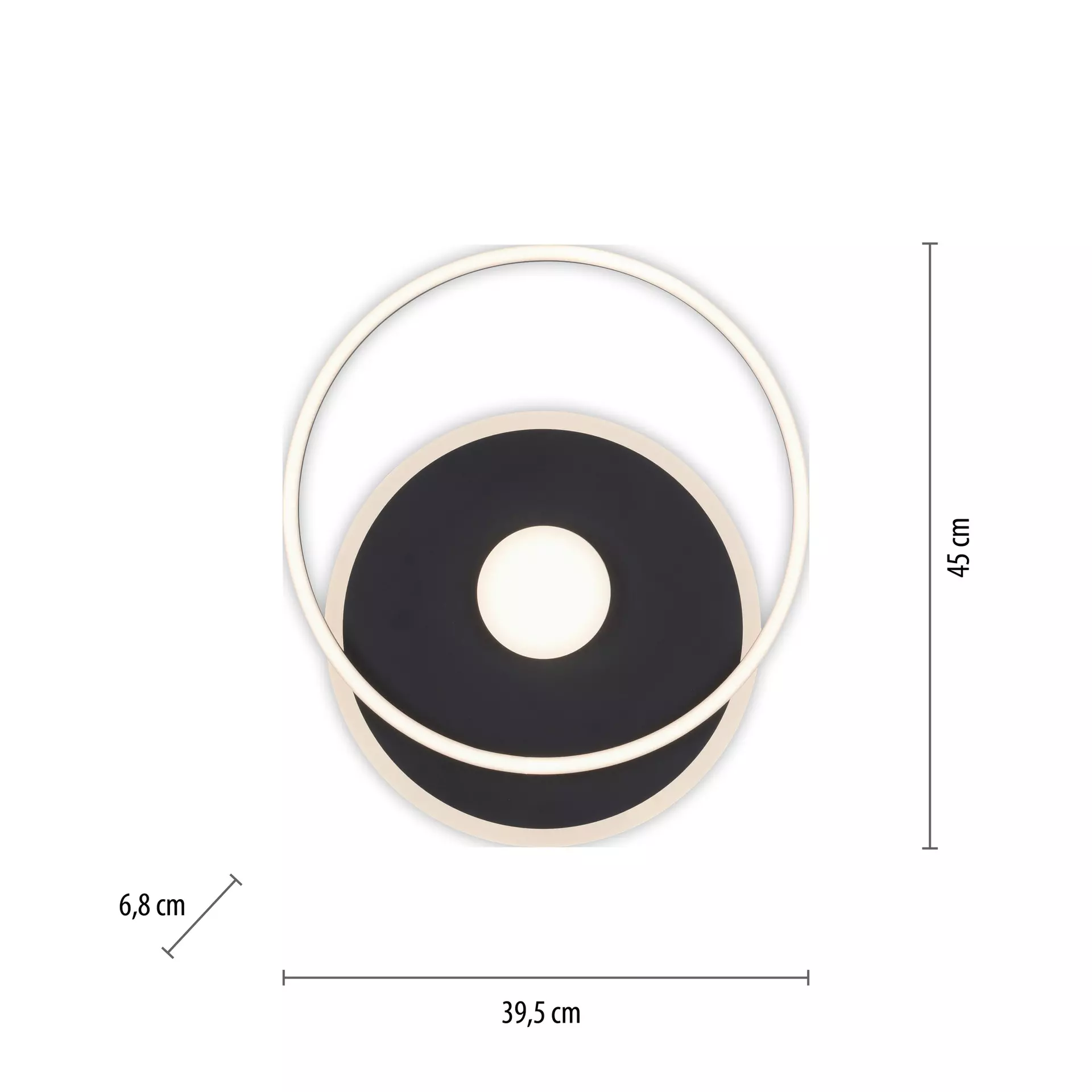 Deckenleuchte DOMINO JUST LIGHT Metall 39 x 6 x 45 cm