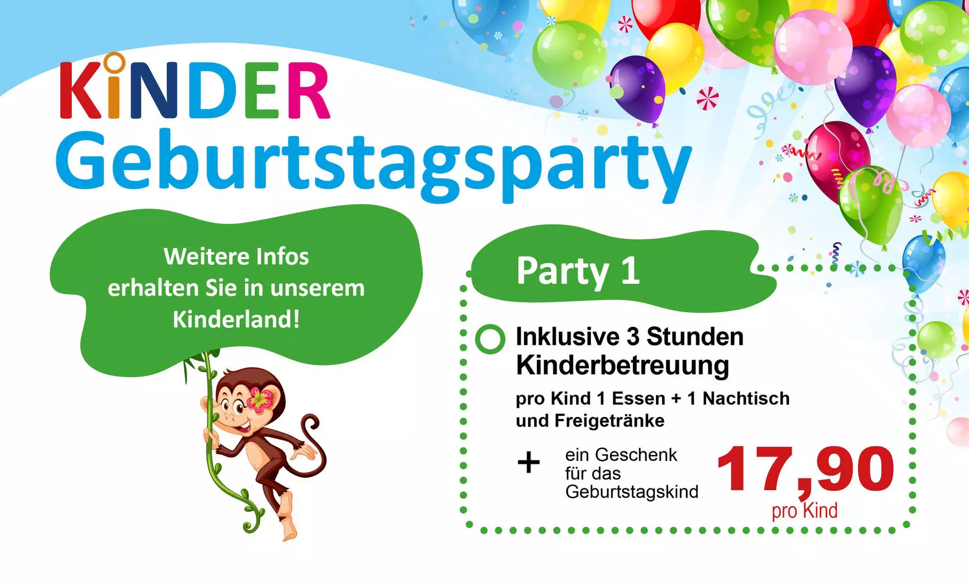 Kinder Geburtstagspyrts im Inhofer Kinderland - jetzt reservieren!
