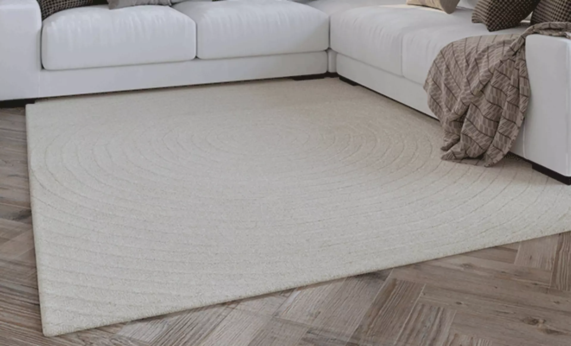 Weißer Weconhome Teppich im Wohnzimmer