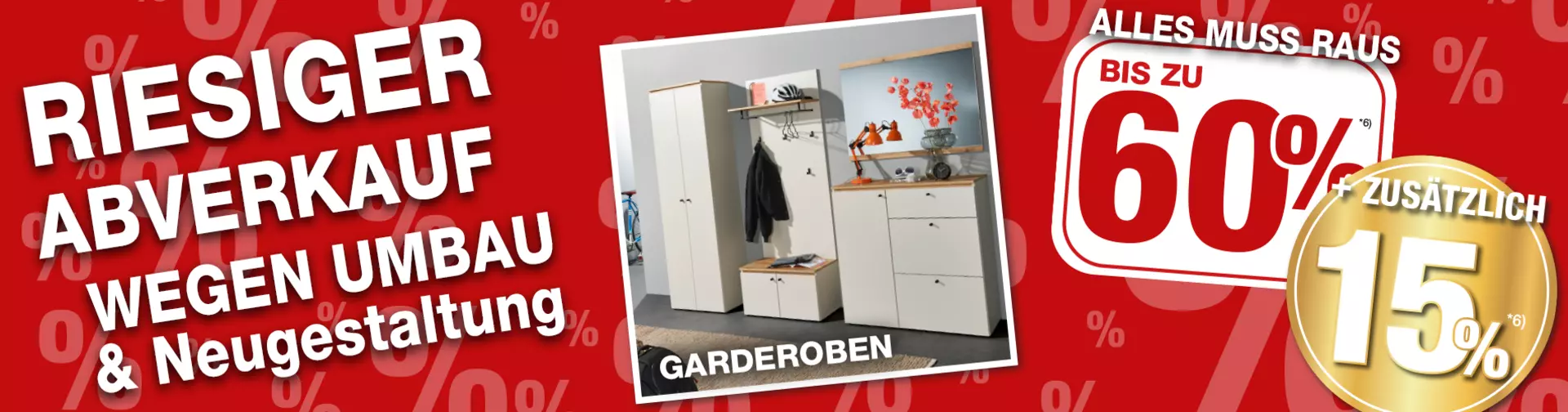 Jetzt 60% auf alle Garderoben-Möbelschnäppchen bei Möbel Inhofer in Senden sichern! und zusätzlich 15% oben drauf!