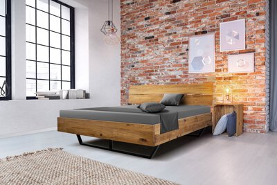 Bild von Bett ca. 205 x 95 x 145 cm MKS braun