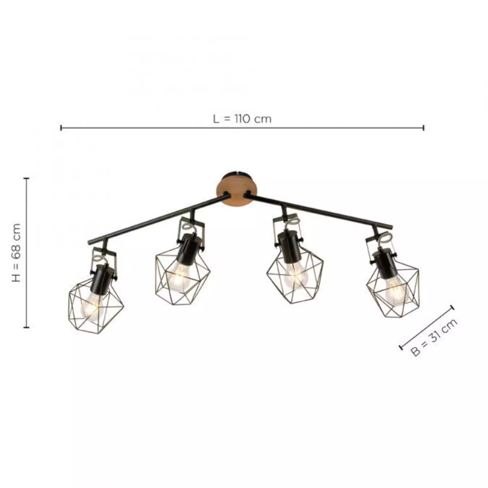 Deckenleuchte JARO JUST LIGHT Metall 110 x 30 x 68 cm