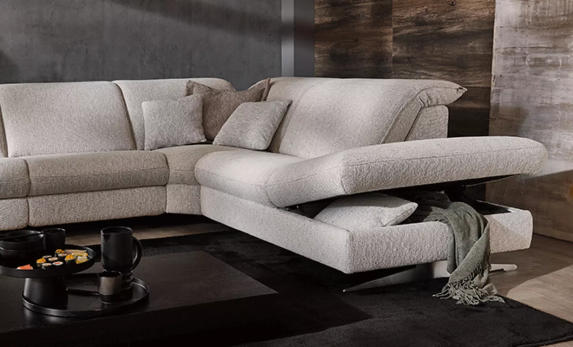 Hukla-Polstermöbel mit praktischem Stauraum